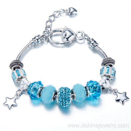 DIY Charm Key Bracelet Glass Bead Crystal Bracelet For Women